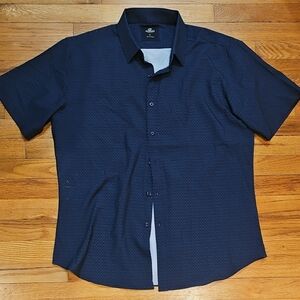 Men's Navy Blue Casual Button Down Shirt